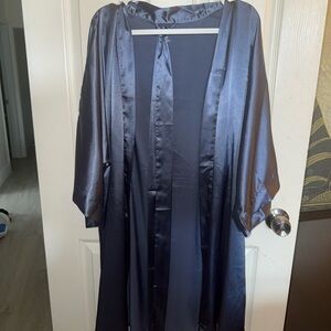 Blue Satin Bridesmaid Robe